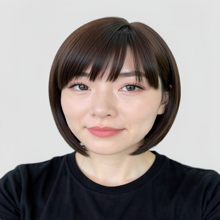 Blunt bob + full bangs