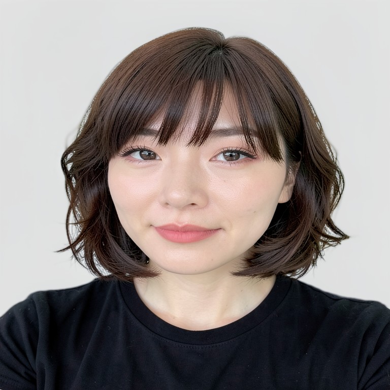 Wavy bob with bangs