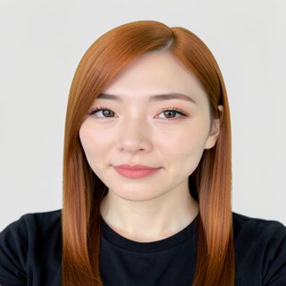Sleek middle part - Caramel brown