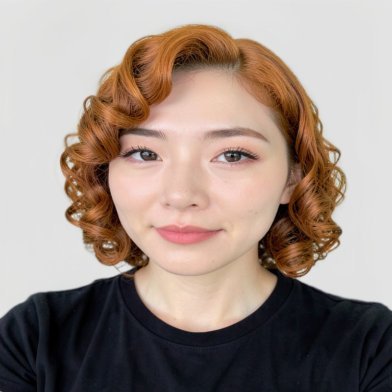 C-curl perm - Caramel brown