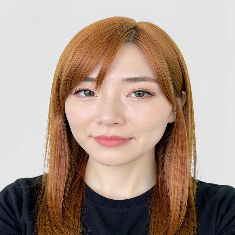 Hime cut - Caramel brown