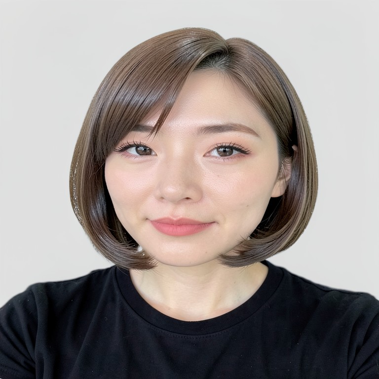 One-length bob - Ash brown