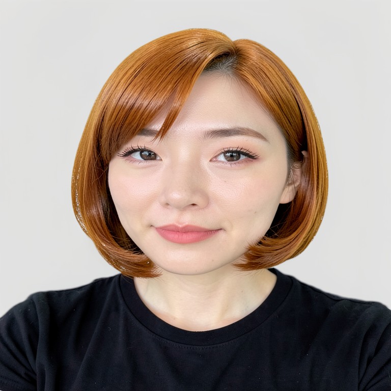 One-length bob - Caramel brown