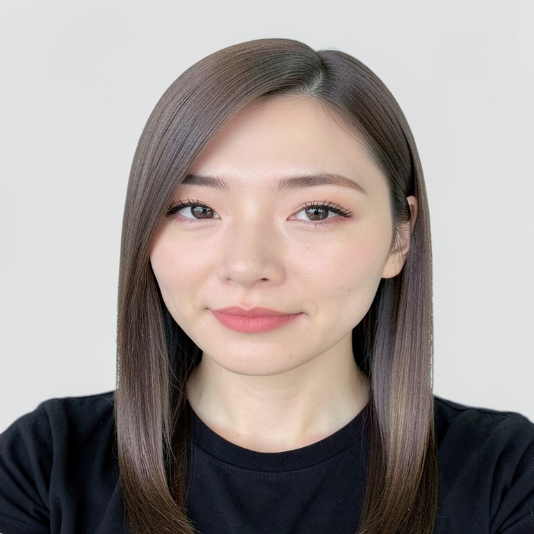 Sleek middle part - Ash brown