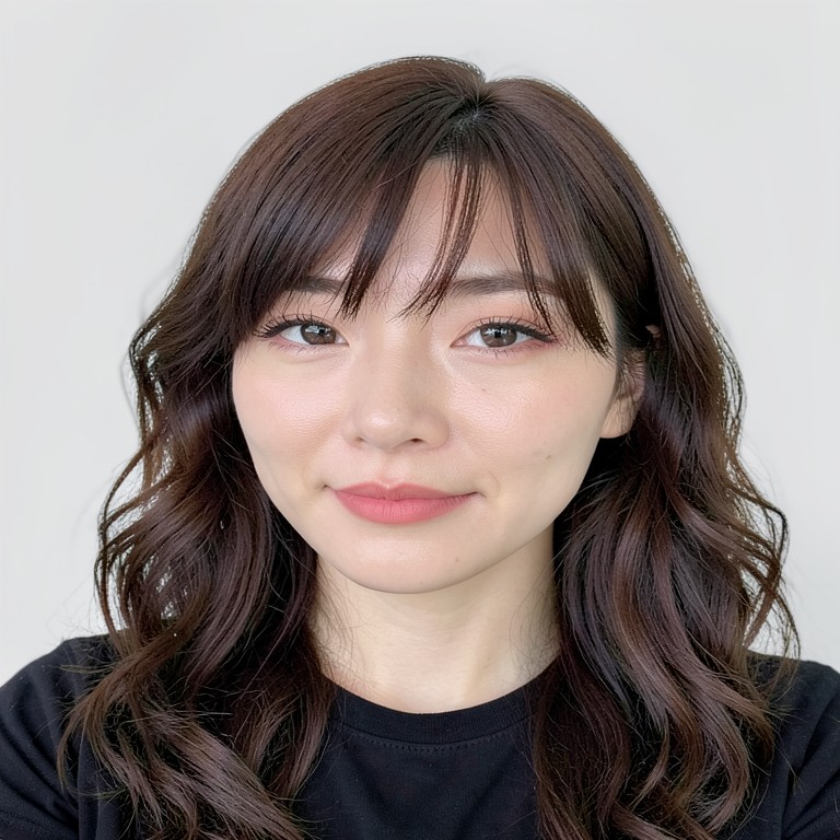 Long wavy + see-through bangs