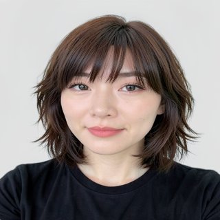 chest-length / airy layers / full bangs