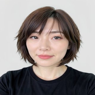 chin-length bob / airy layers / no bangs