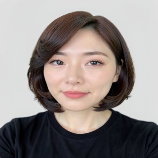 chin-length bob / inner C-curl / no bangs