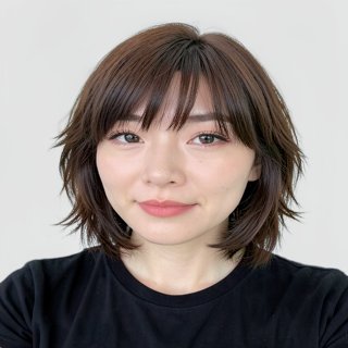 shoulder-length / airy layers / full bangs