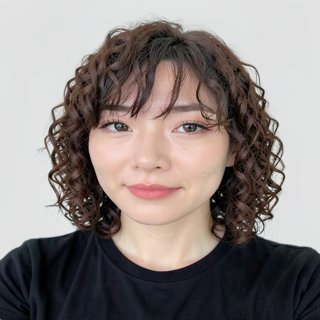 shoulder-length / spiral curls / see-through bangs