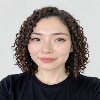 waist-length / spiral curls / no bangs