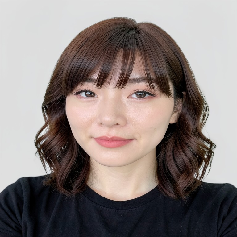 chest-length / soft S-waves / full bangs