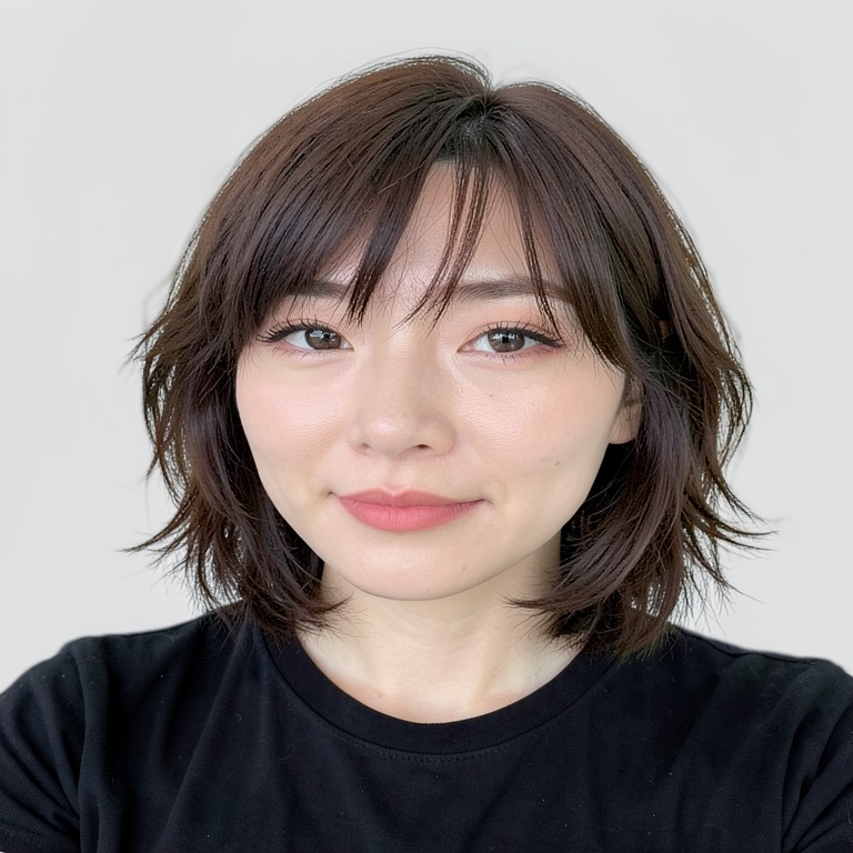 waist-length / airy layers / see-through bangs