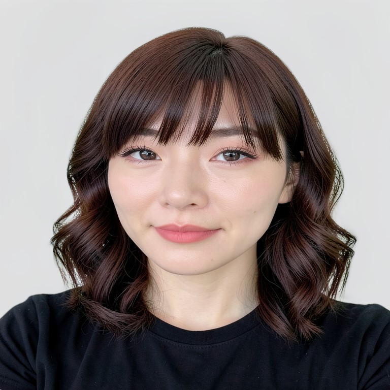 waist-length / glam waves / full bangs