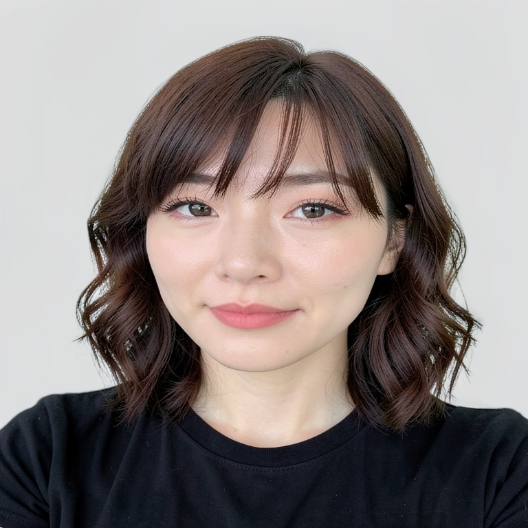 waist-length / soft S-waves / see-through bangs
