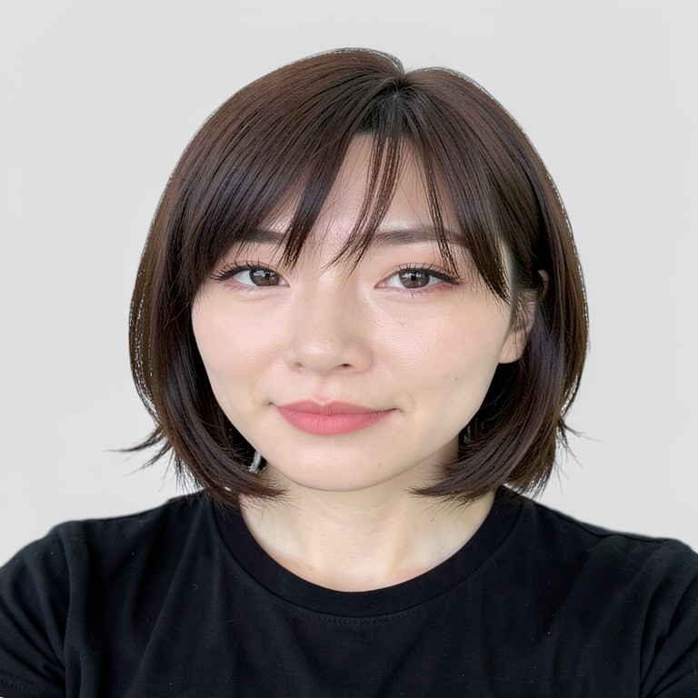 Medium layered + see-through bangs