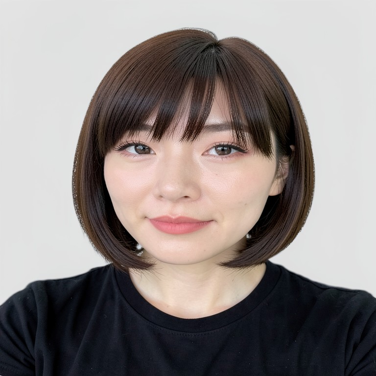 Long bob + full bangs