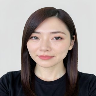 Sleek middle part