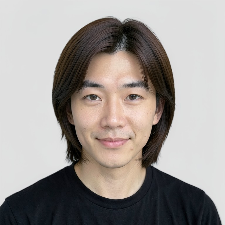 semi-long / straight / side part