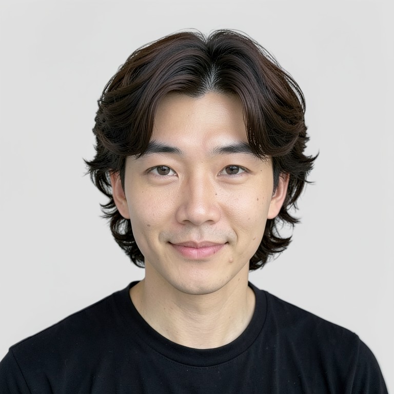 medium / wave perm / middle part
