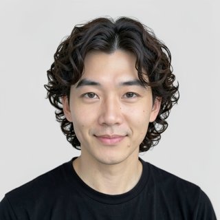 semi-long / curl perm / middle part